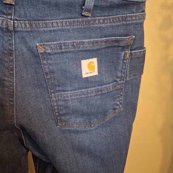 NWT Carhartt Relaxed Fit Women's Blue Denim Pants. Size 8 - Picture 8 of 10